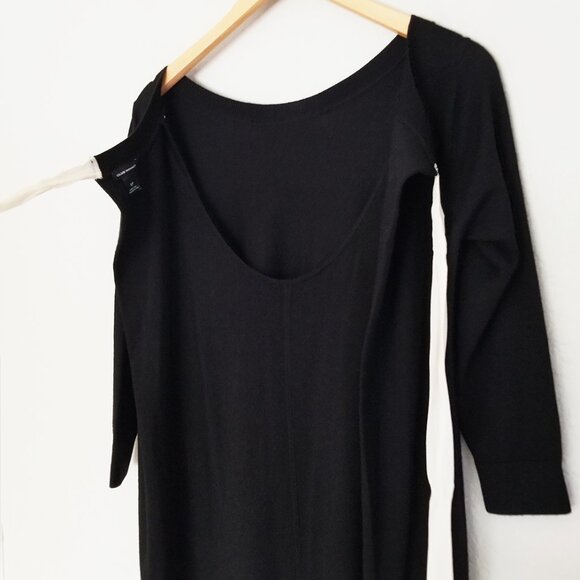 Club Monaco Flora Sweater Dress Bow Tie Back 100% Wool Black Classic LBD S $198 - Picture 12 of 16